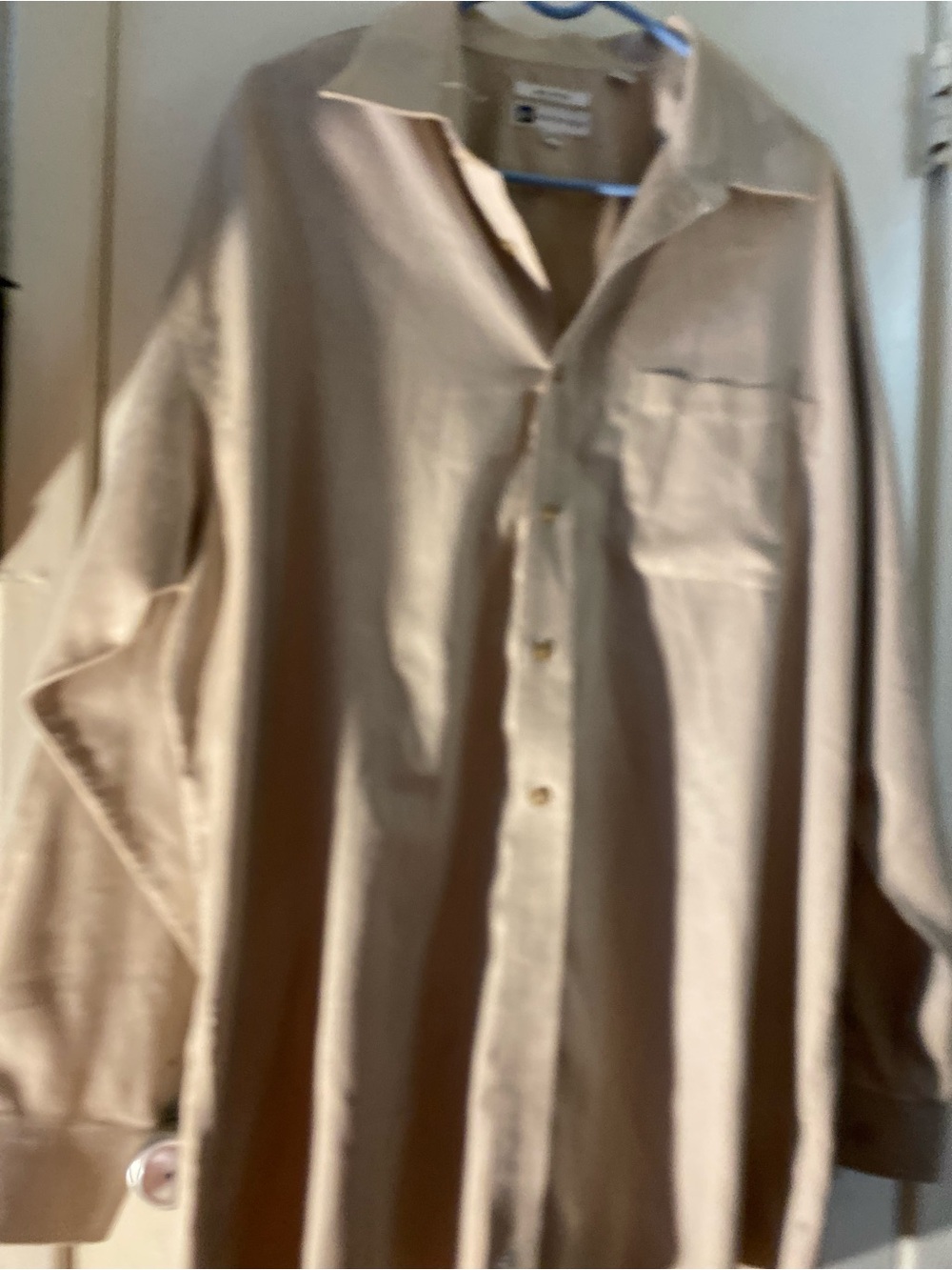 Bachrach Beige Casual Button-Down Shirt